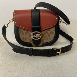 COACH Georgie Color Block Saddle Bag